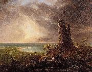 Romantic Landscape with Ruined Tower Thomas Cole